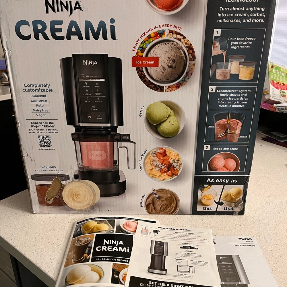 Ninja creami with all packaging and accessories